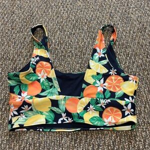 Old Navy Citrus Print Bikini Top - Navy, Orange, Yellow, Green